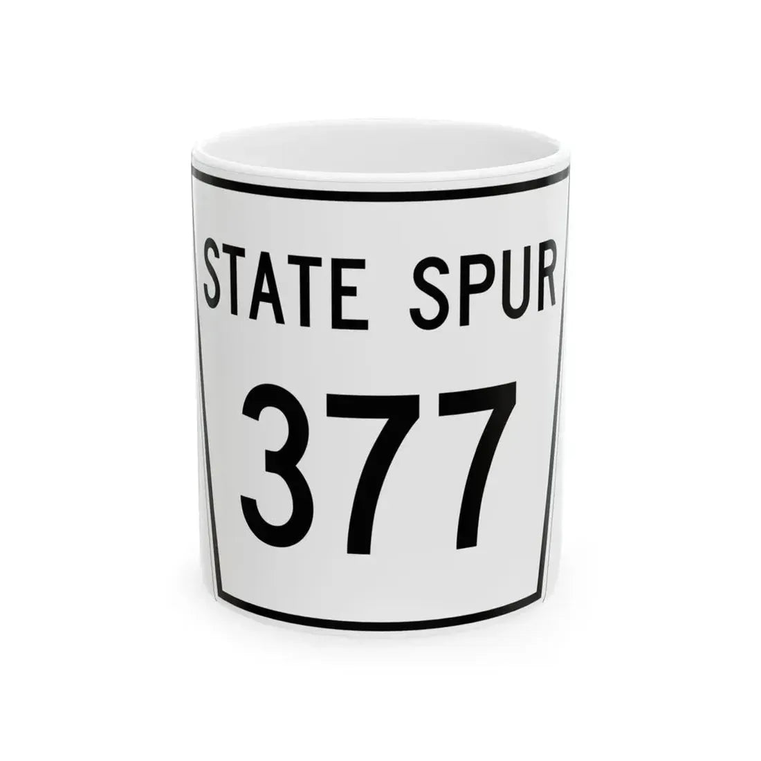 Nebraska State Spur 377 (Nebraska) (Road Sign) White Coffee Mug 11oz - Go Mug Yourself