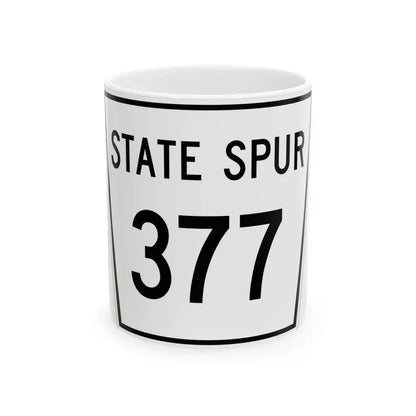 Nebraska State Spur 377 (Nebraska) (Road Sign) White Coffee Mug 11oz - Go Mug Yourself