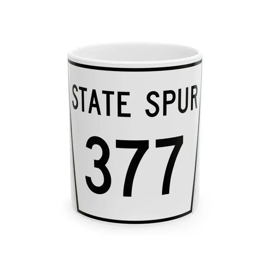 Nebraska State Spur 377 (Nebraska) (Road Sign) White Coffee Mug 11oz - Go Mug Yourself