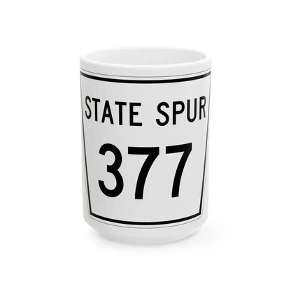 Nebraska State Spur 377 (Nebraska) (Road Sign) White Coffee Mug 15oz - Go Mug Yourself