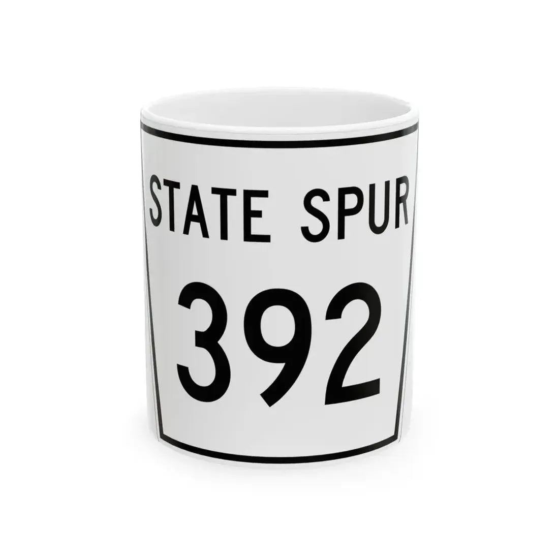 Nebraska State Spur 392 (Nebraska) (Road Sign) White Coffee Mug 11oz - Go Mug Yourself