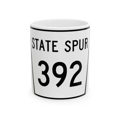 Nebraska State Spur 392 (Nebraska) (Road Sign) White Coffee Mug 11oz - Go Mug Yourself