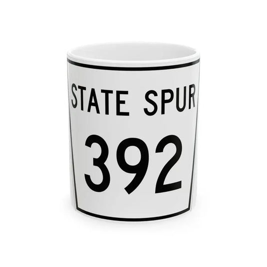 Nebraska State Spur 392 (Nebraska) (Road Sign) White Coffee Mug 11oz - Go Mug Yourself