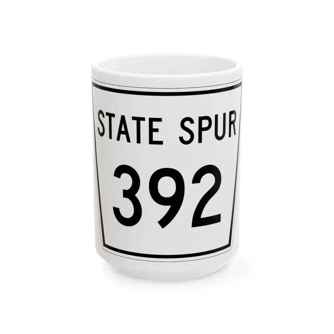 Nebraska State Spur 392 (Nebraska) (Road Sign) White Coffee Mug 15oz - Go Mug Yourself