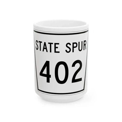 Nebraska State Spur 402 (Nebraska) (Road Sign) White Coffee Mug 15oz - Go Mug Yourself