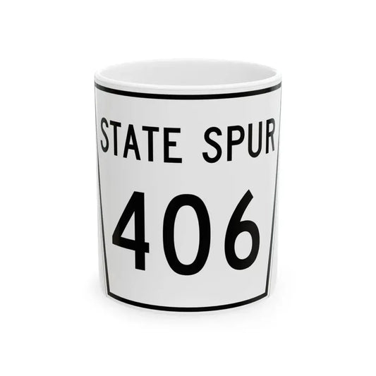 Nebraska State Spur 406 (Nebraska) (Road Sign) White Coffee Mug 11oz - Go Mug Yourself