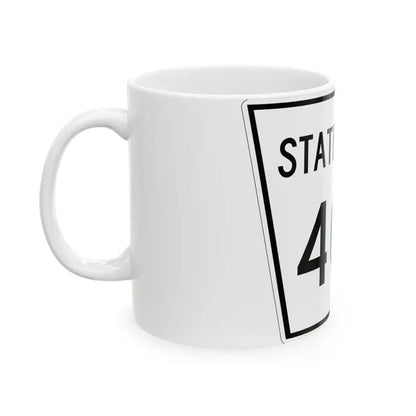 Nebraska State Spur 406 (Nebraska) (Road Sign) White Coffee Mug - Go Mug Yourself