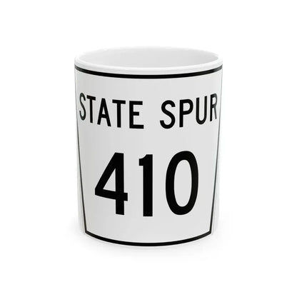 Nebraska State Spur 410 (Nebraska) (Road Sign) White Coffee Mug 11oz - Go Mug Yourself