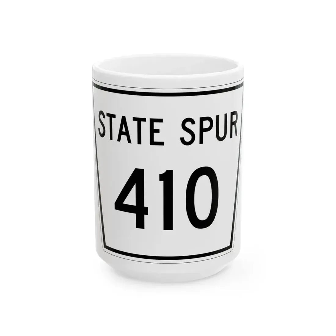 Nebraska State Spur 410 (Nebraska) (Road Sign) White Coffee Mug 15oz - Go Mug Yourself