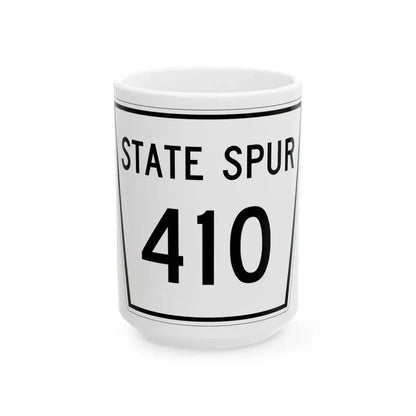 Nebraska State Spur 410 (Nebraska) (Road Sign) White Coffee Mug 15oz - Go Mug Yourself