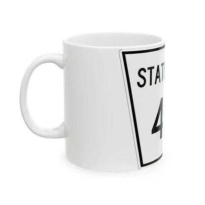 Nebraska State Spur 410 (Nebraska) (Road Sign) White Coffee Mug - Go Mug Yourself