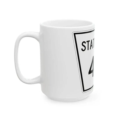 Nebraska State Spur 410 (Nebraska) (Road Sign) White Coffee Mug - Go Mug Yourself