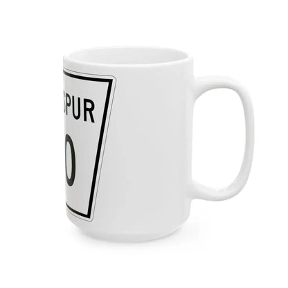 Nebraska State Spur 410 (Nebraska) (Road Sign) White Coffee Mug - Go Mug Yourself