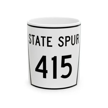 Nebraska State Spur 415 (Nebraska) (Road Sign) White Coffee Mug 11oz - Go Mug Yourself