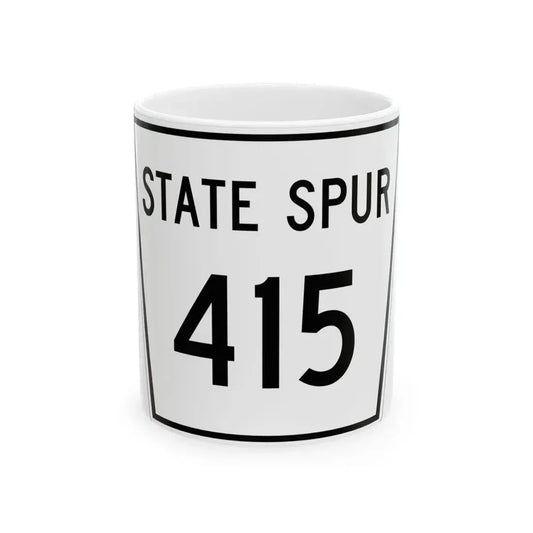 Nebraska State Spur 415 (Nebraska) (Road Sign) White Coffee Mug 11oz - Go Mug Yourself