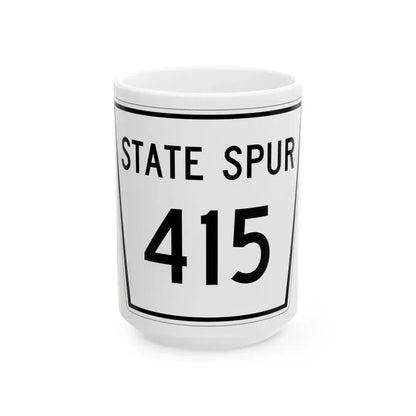 Nebraska State Spur 415 (Nebraska) (Road Sign) White Coffee Mug 15oz - Go Mug Yourself
