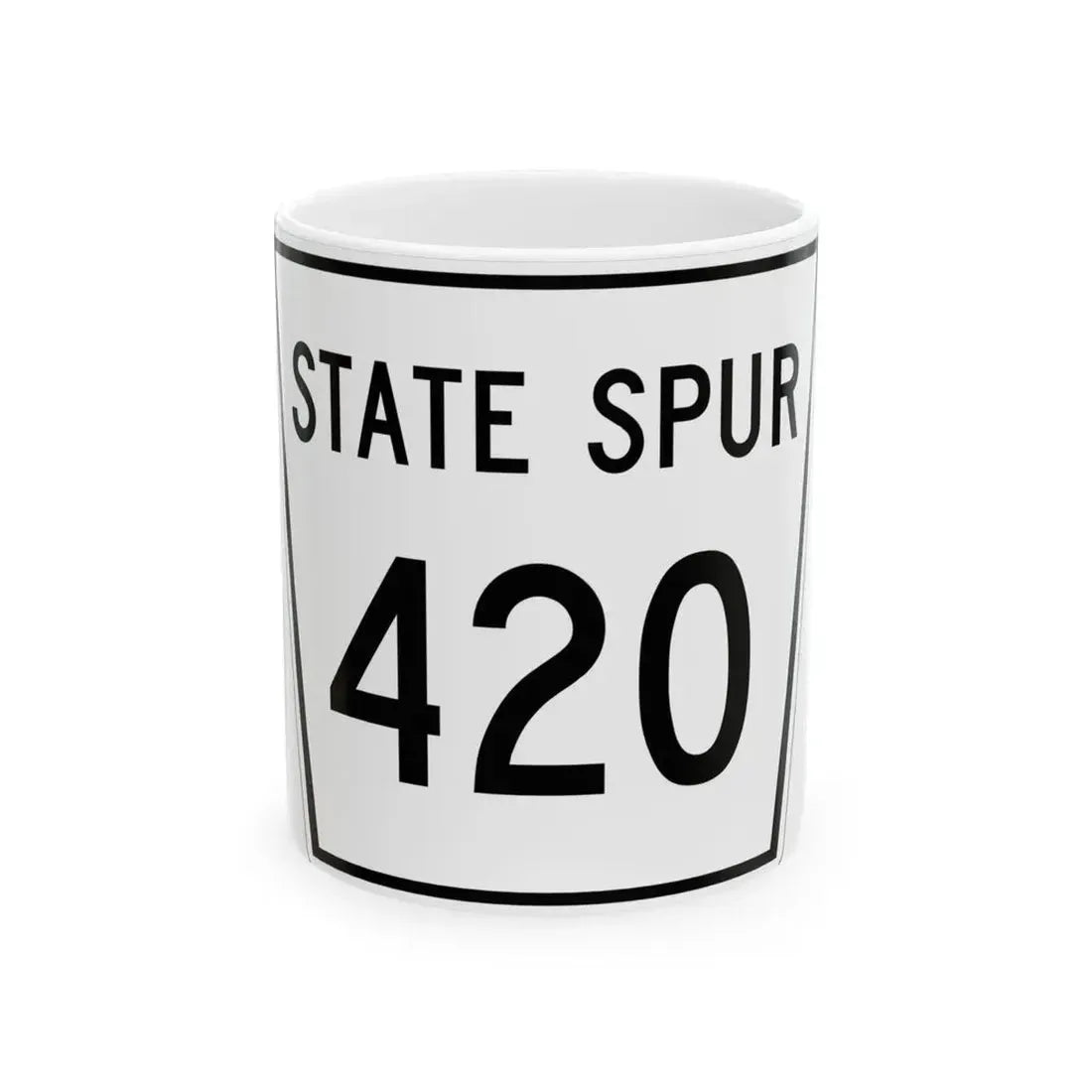 Nebraska State Spur 420 (Nebraska) (Road Sign) White Coffee Mug 11oz - Go Mug Yourself