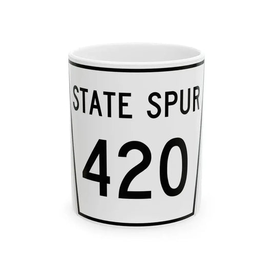 Nebraska State Spur 420 (Nebraska) (Road Sign) White Coffee Mug 11oz - Go Mug Yourself