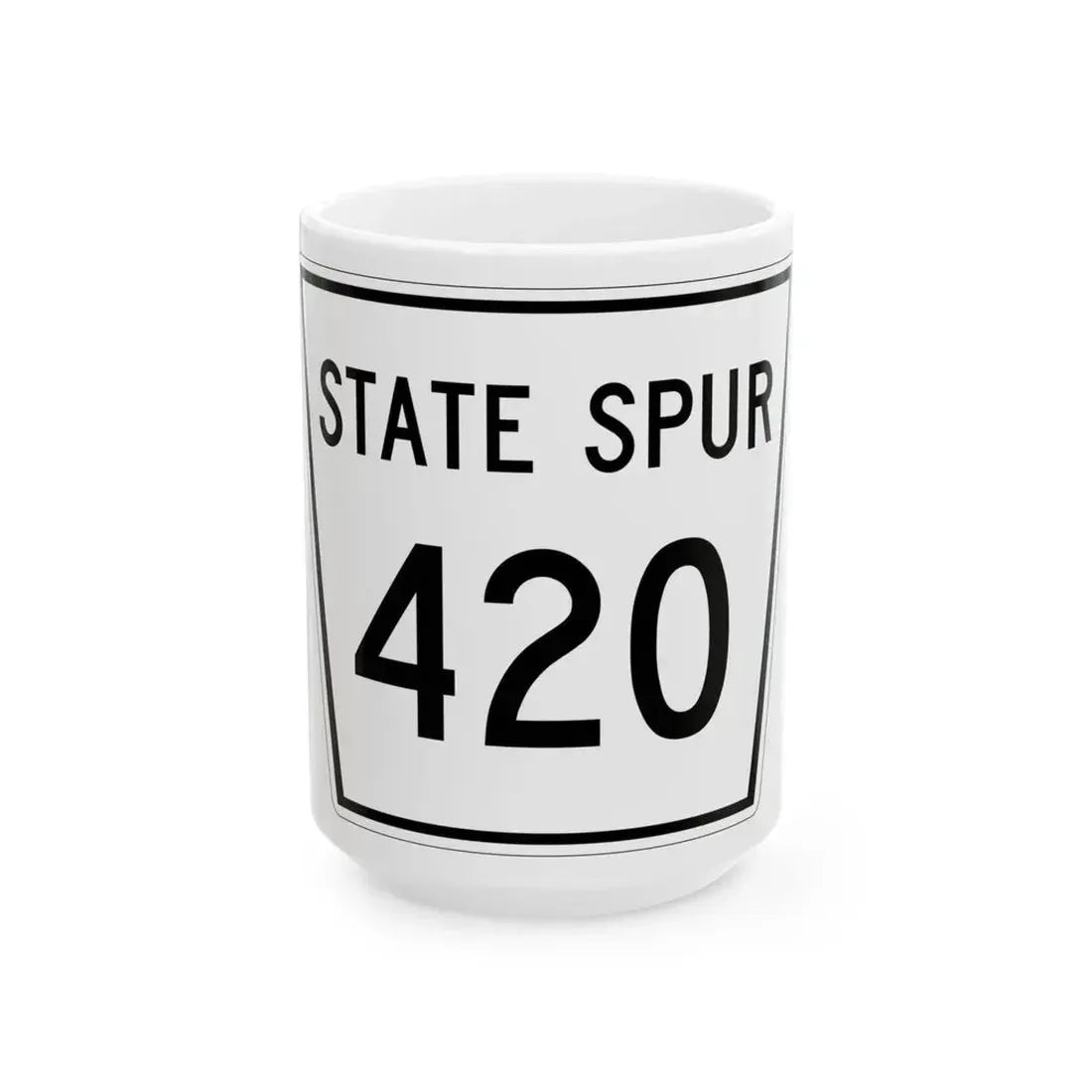 Nebraska State Spur 420 (Nebraska) (Road Sign) White Coffee Mug 15oz - Go Mug Yourself