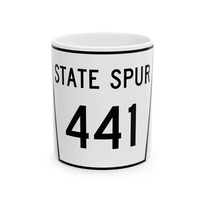 Nebraska State Spur 441 (Nebraska) (Road Sign) White Coffee Mug 11oz - Go Mug Yourself