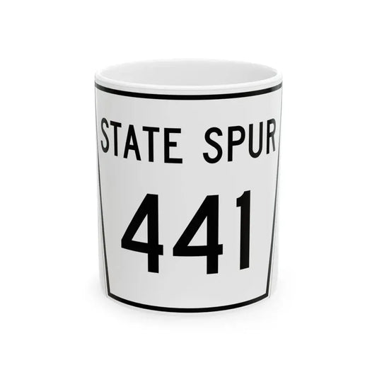 Nebraska State Spur 441 (Nebraska) (Road Sign) White Coffee Mug 11oz - Go Mug Yourself