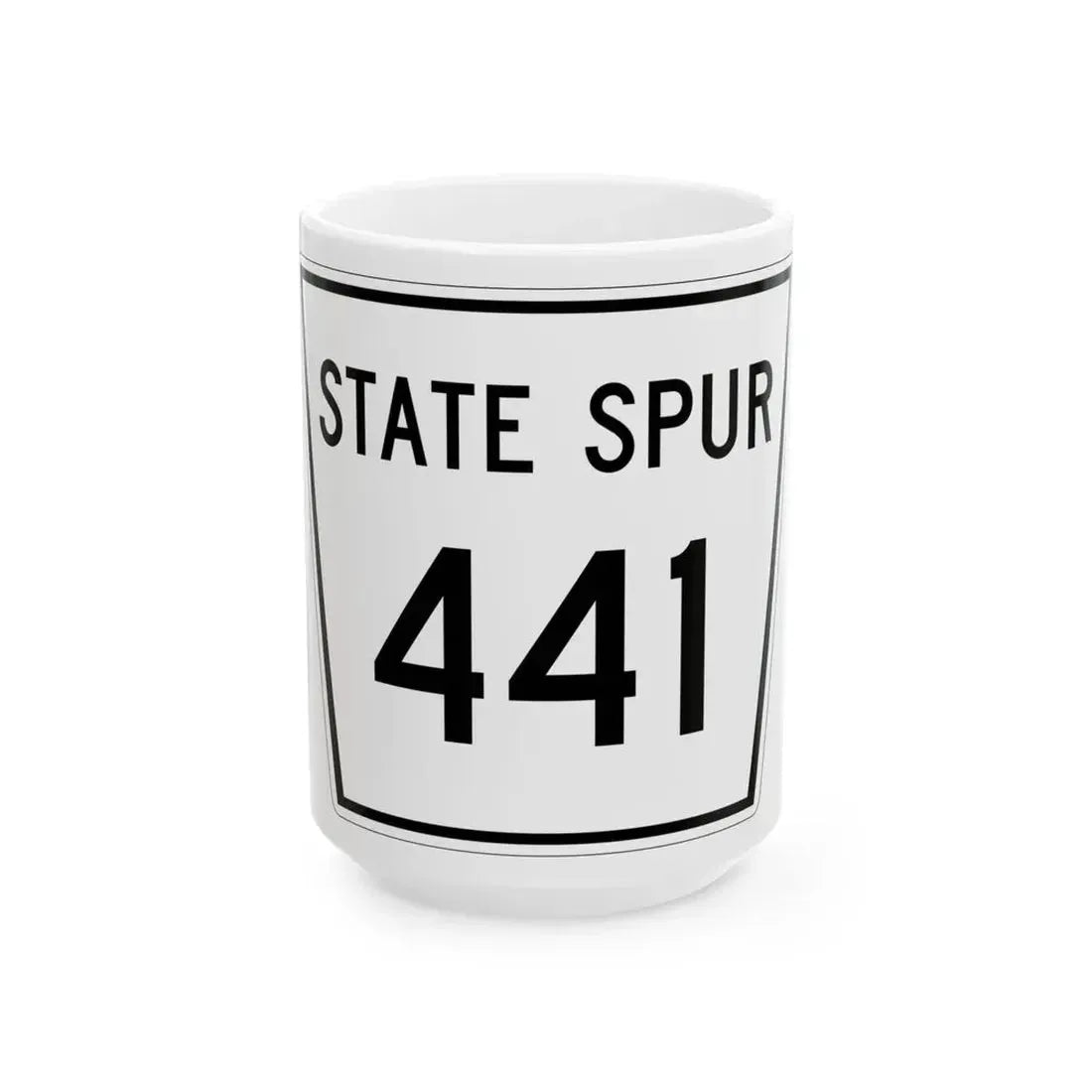 Nebraska State Spur 441 (Nebraska) (Road Sign) White Coffee Mug 15oz - Go Mug Yourself