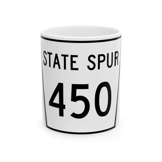Nebraska State Spur 450 (Nebraska) (Road Sign) White Coffee Mug 11oz - Go Mug Yourself