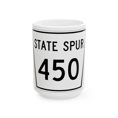 Nebraska State Spur 450 (Nebraska) (Road Sign) White Coffee Mug 15oz - Go Mug Yourself