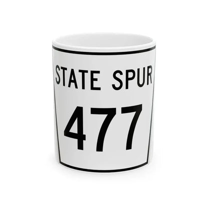 Nebraska State Spur 477 (Nebraska) (Road Sign) White Coffee Mug 11oz - Go Mug Yourself