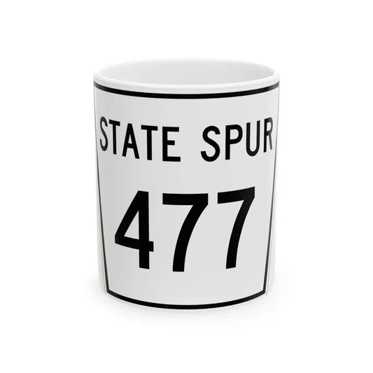 Nebraska State Spur 477 (Nebraska) (Road Sign) White Coffee Mug 11oz - Go Mug Yourself