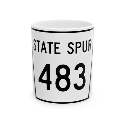 Nebraska State Spur 483 (Nebraska) (Road Sign) White Coffee Mug 11oz - Go Mug Yourself