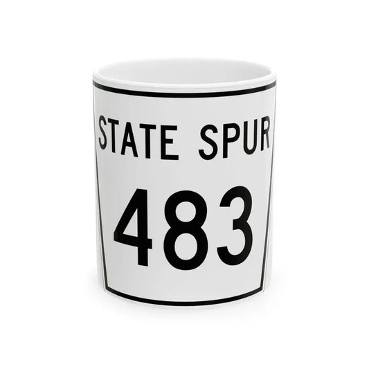 Nebraska State Spur 483 (Nebraska) (Road Sign) White Coffee Mug 11oz - Go Mug Yourself