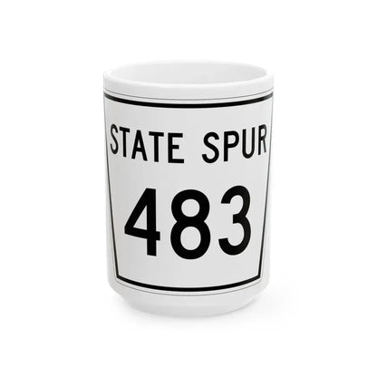 Nebraska State Spur 483 (Nebraska) (Road Sign) White Coffee Mug 15oz - Go Mug Yourself