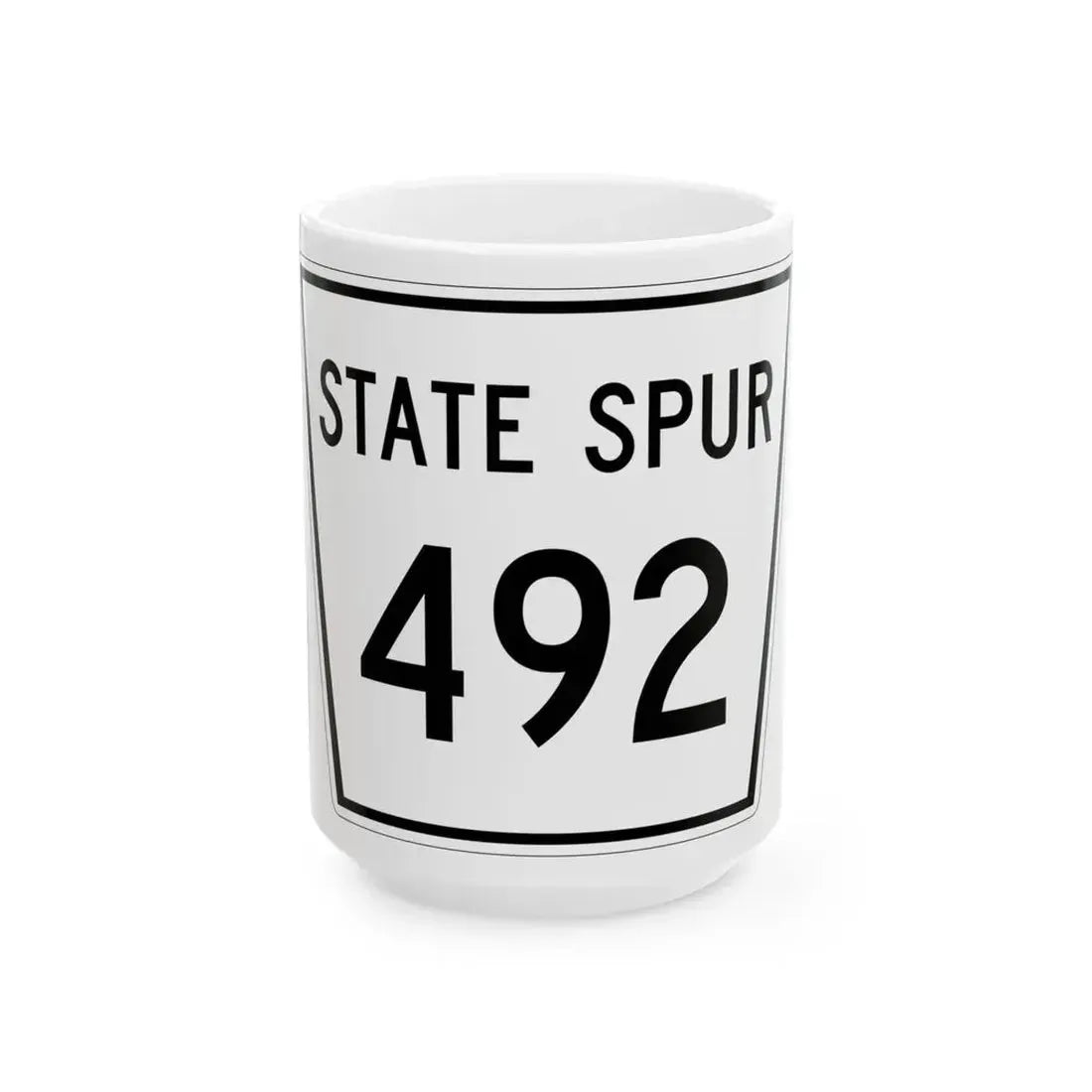 Nebraska State Spur 492 (Nebraska) (Road Sign) White Coffee Mug 15oz - Go Mug Yourself