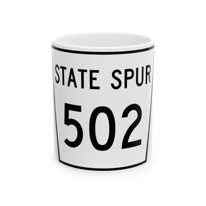 Nebraska State Spur 502 (Nebraska) (Road Sign) White Coffee Mug 11oz - Go Mug Yourself