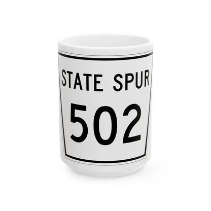 Nebraska State Spur 502 (Nebraska) (Road Sign) White Coffee Mug 15oz - Go Mug Yourself
