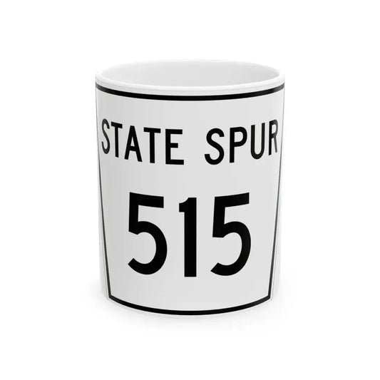 Nebraska State Spur 515 (Nebraska) (Road Sign) White Coffee Mug 11oz - Go Mug Yourself
