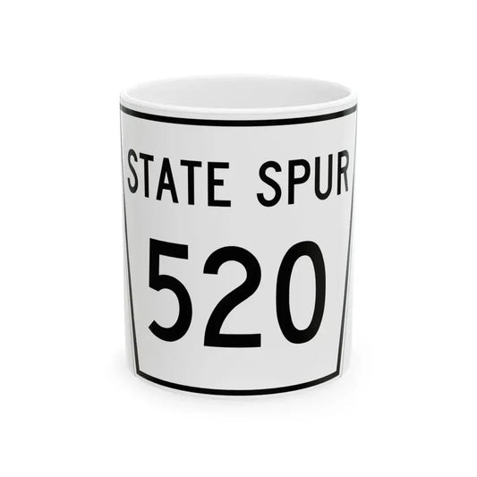 Nebraska State Spur 520 (Nebraska) (Road Sign) White Coffee Mug 11oz - Go Mug Yourself