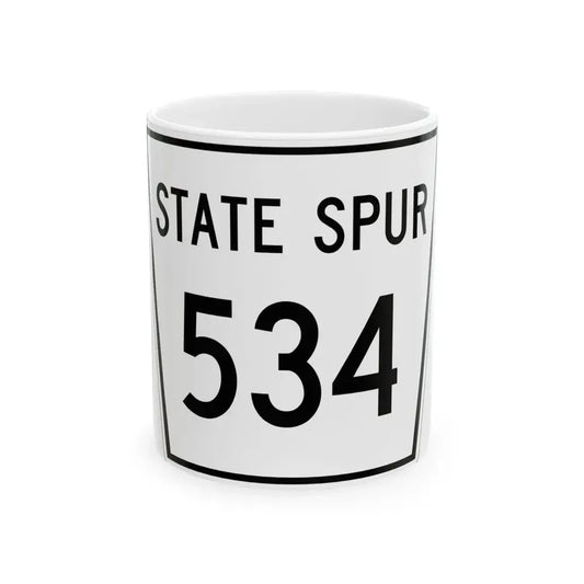 Nebraska State Spur 534 (Nebraska) (Road Sign) White Coffee Mug 11oz - Go Mug Yourself