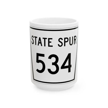 Nebraska State Spur 534 (Nebraska) (Road Sign) White Coffee Mug 15oz - Go Mug Yourself
