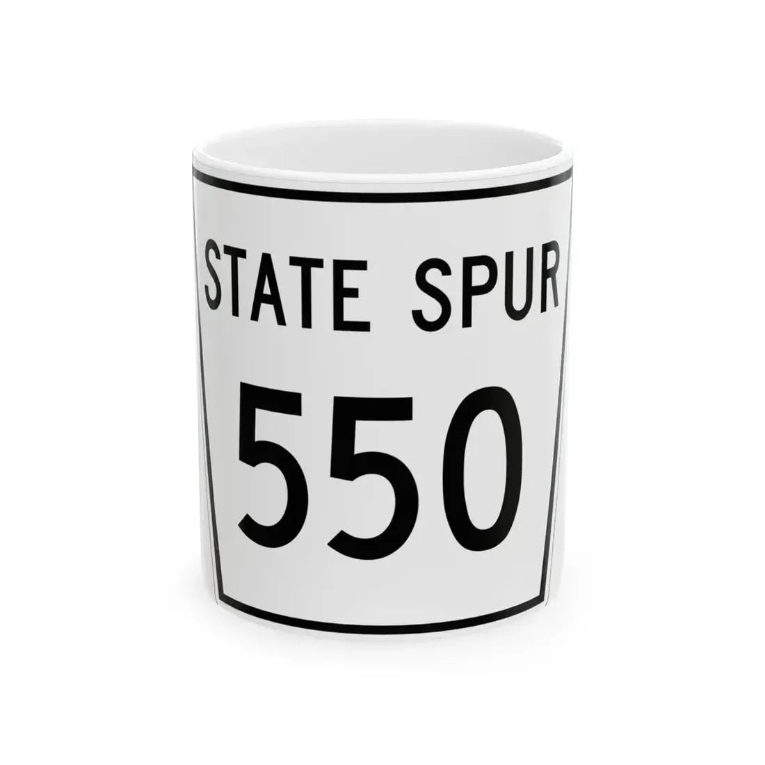 Nebraska State Spur 550 (Nebraska) (Road Sign) White Coffee Mug 11oz - Go Mug Yourself