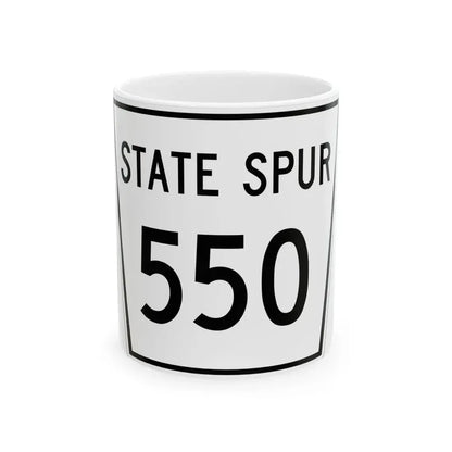 Nebraska State Spur 550 (Nebraska) (Road Sign) White Coffee Mug 11oz - Go Mug Yourself