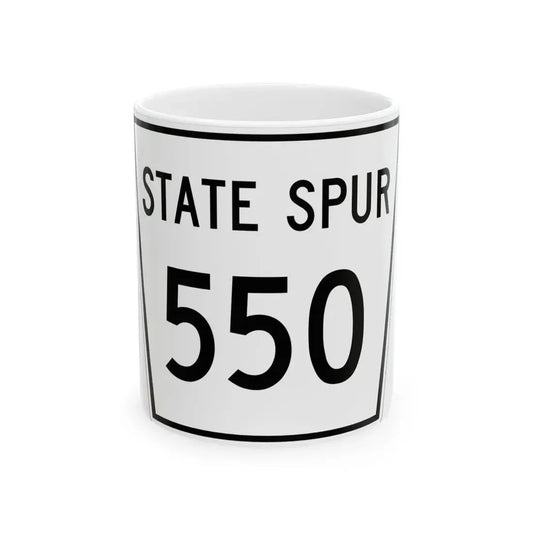 Nebraska State Spur 550 (Nebraska) (Road Sign) White Coffee Mug 11oz - Go Mug Yourself