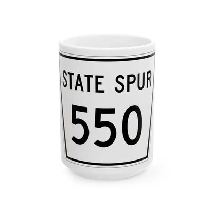 Nebraska State Spur 550 (Nebraska) (Road Sign) White Coffee Mug 15oz - Go Mug Yourself