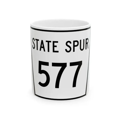 Nebraska State Spur 577 (Nebraska) (Road Sign) White Coffee Mug 11oz - Go Mug Yourself