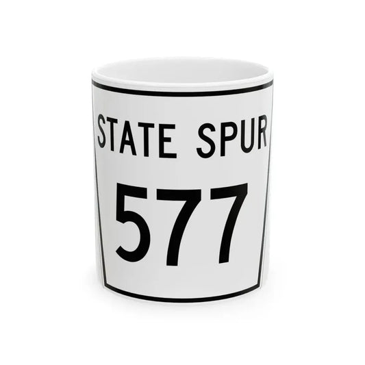 Nebraska State Spur 577 (Nebraska) (Road Sign) White Coffee Mug 11oz - Go Mug Yourself