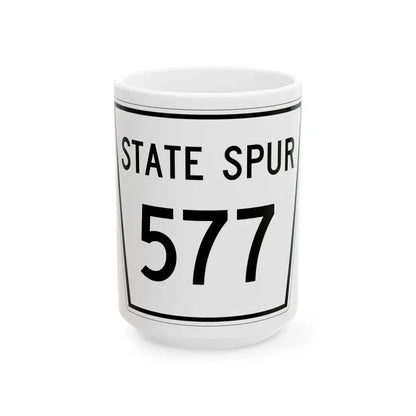 Nebraska State Spur 577 (Nebraska) (Road Sign) White Coffee Mug 15oz - Go Mug Yourself