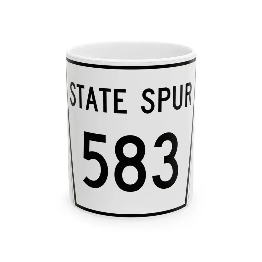 Nebraska State Spur 583 (Nebraska) (Road Sign) White Coffee Mug 11oz - Go Mug Yourself