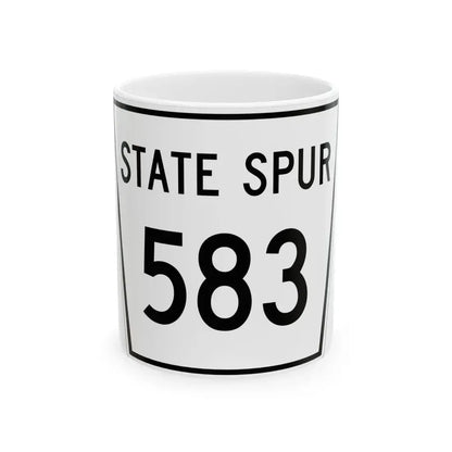 Nebraska State Spur 583 (Nebraska) (Road Sign) White Coffee Mug 11oz - Go Mug Yourself