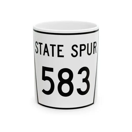 Nebraska State Spur 583 (Nebraska) (Road Sign) White Coffee Mug 11oz - Go Mug Yourself